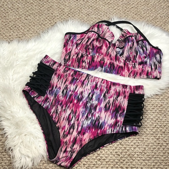 SOLD Torrid Mirage Print Bikini Tankini Swim - Picture 2 of 10